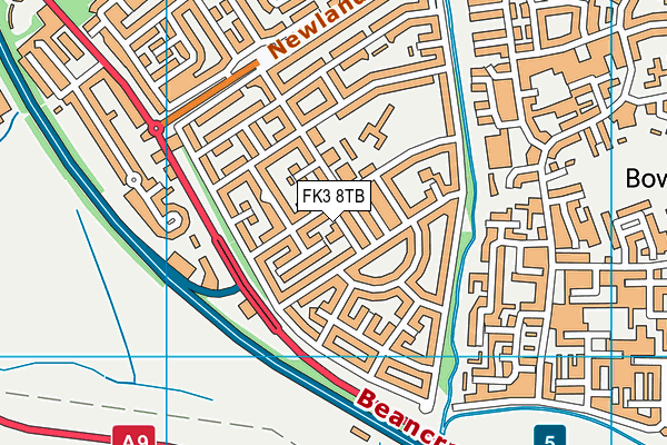 FK3 8TB map - OS VectorMap District (Ordnance Survey)