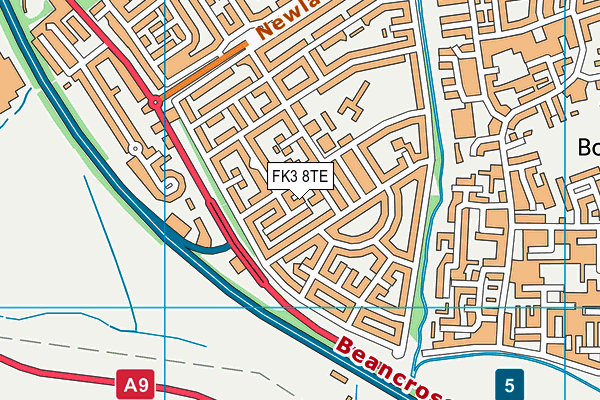 FK3 8TE map - OS VectorMap District (Ordnance Survey)