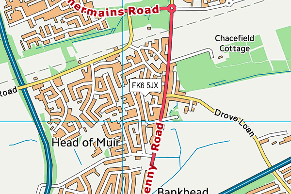 FK6 5JX map - OS VectorMap District (Ordnance Survey) FK6 5JX map - OS VectorMap District (Ordnance Survey)