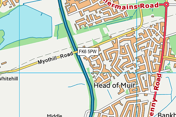 FK6 5PW map - OS VectorMap District (Ordnance Survey) FK6 5PW map - OS VectorMap District (Ordnance Survey)