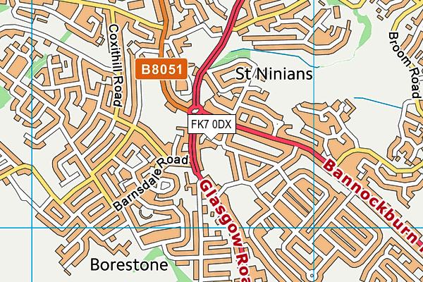 FK7 0DX map - OS VectorMap District (Ordnance Survey)