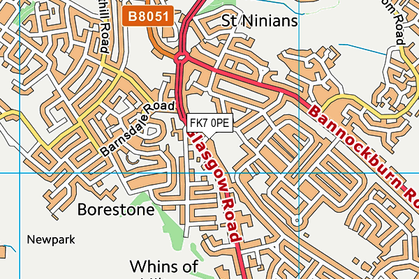 FK7 0PE map - OS VectorMap District (Ordnance Survey) FK7 0PE map - OS VectorMap District (Ordnance Survey)