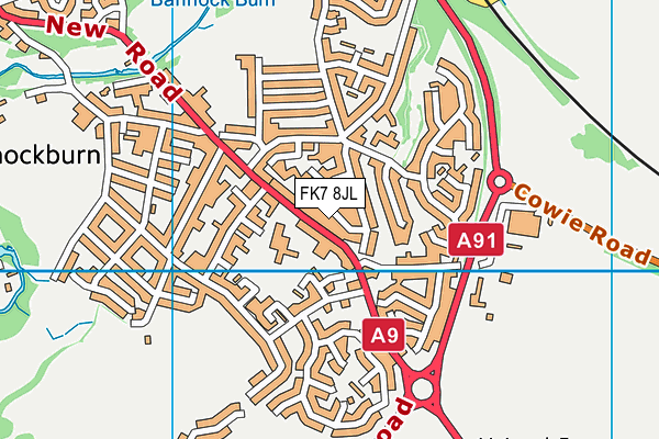 FK7 8JL map - OS VectorMap District (Ordnance Survey) FK7 8JL map - OS VectorMap District (Ordnance Survey)