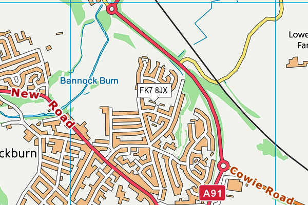 FK7 8JX map - OS VectorMap District (Ordnance Survey) FK7 8JX map - OS VectorMap District (Ordnance Survey)