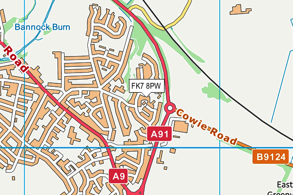 FK7 8PW map - OS VectorMap District (Ordnance Survey)