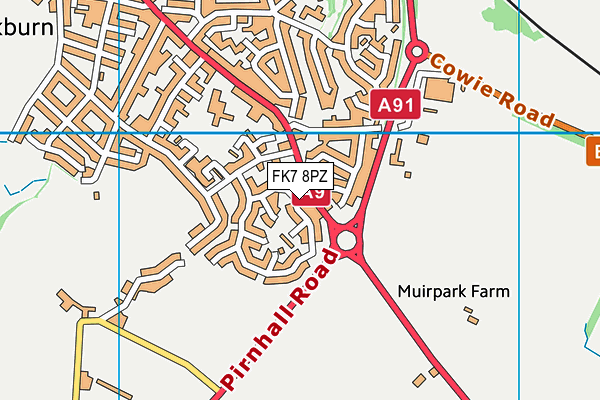 FK7 8PZ map - OS VectorMap District (Ordnance Survey) FK7 8PZ map - OS VectorMap District (Ordnance Survey)