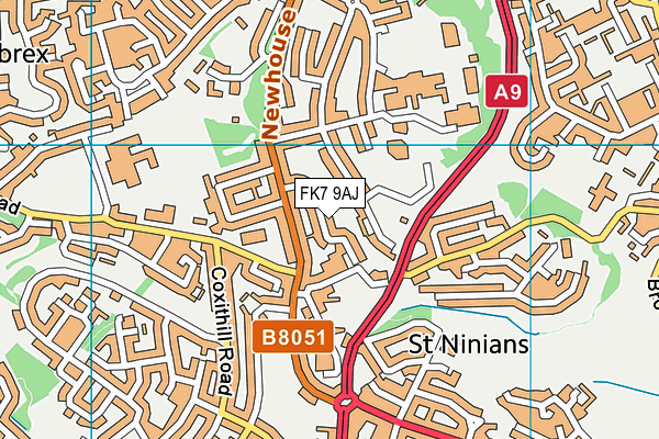 FK7 9AJ map - OS VectorMap District (Ordnance Survey)