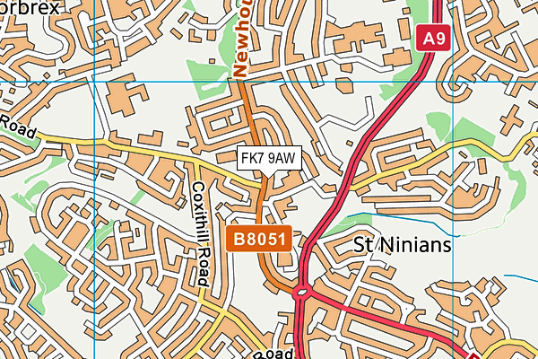 FK7 9AW map - OS VectorMap District (Ordnance Survey) FK7 9AW map - OS VectorMap District (Ordnance Survey)