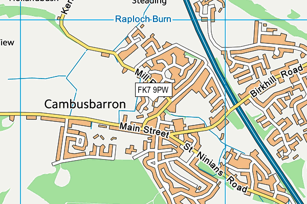 FK7 9PW map - OS VectorMap District (Ordnance Survey)