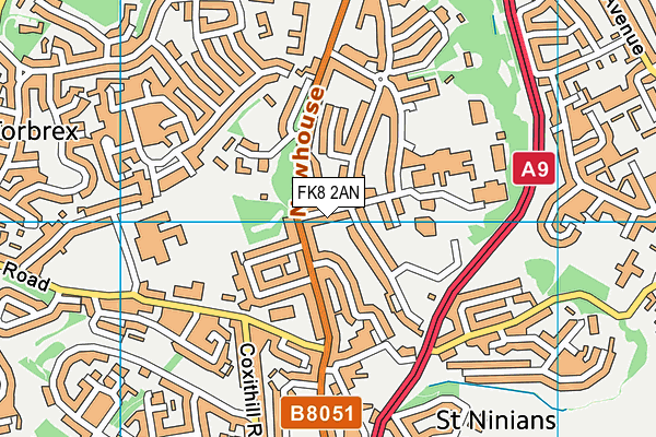 FK8 2AN map - OS VectorMap District (Ordnance Survey) FK8 2AN map - OS VectorMap District (Ordnance Survey)