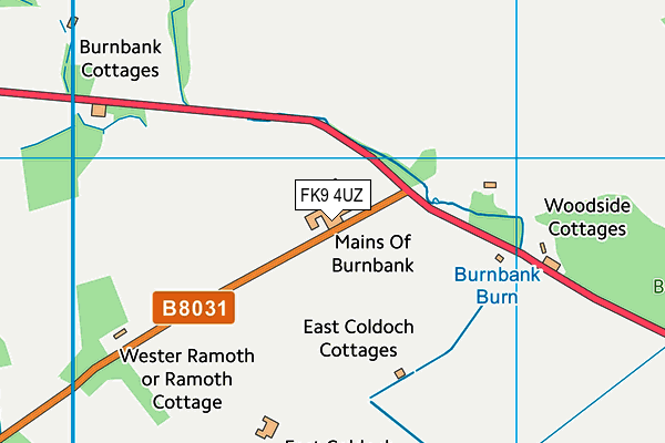 FK9 4UZ map - OS VectorMap District (Ordnance Survey)