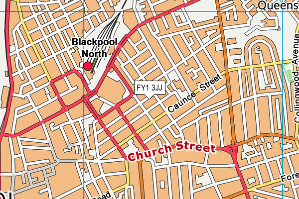 FY1 3JJ map - OS VectorMap District (Ordnance Survey)
