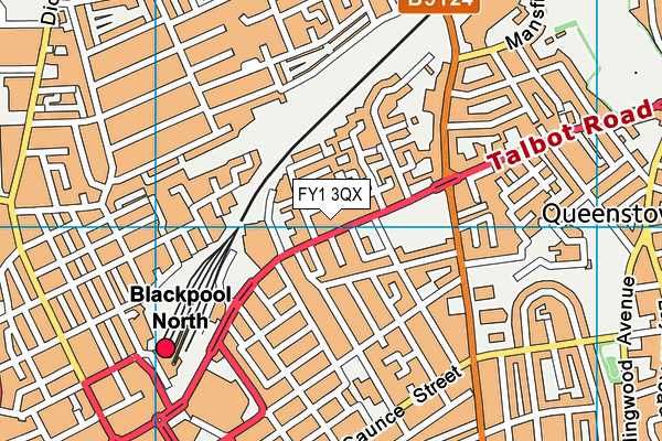 FY1 3QX map - OS VectorMap District (Ordnance Survey)