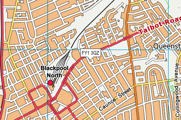 FY1 3QZ map - OS VectorMap District (Ordnance Survey)