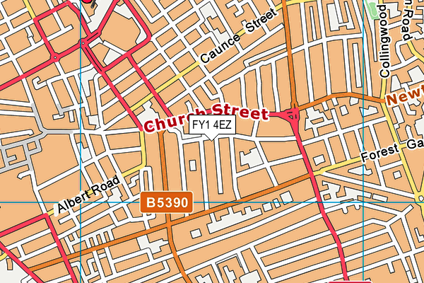 FY1 4EZ map - OS VectorMap District (Ordnance Survey)