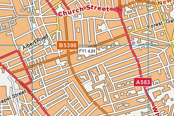 FY1 4JH map - OS VectorMap District (Ordnance Survey)