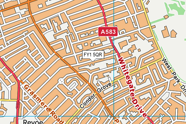 FY1 5QR map - OS VectorMap District (Ordnance Survey)