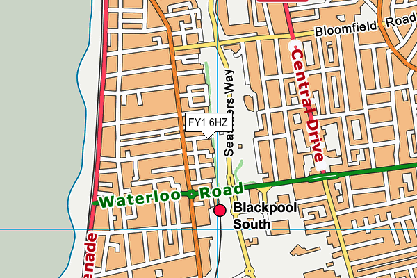 FY1 6HZ map - OS VectorMap District (Ordnance Survey)