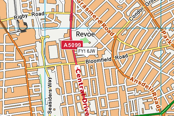 FY1 6JW map - OS VectorMap District (Ordnance Survey)