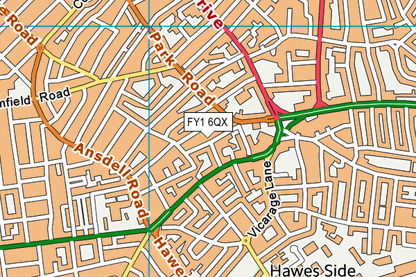 FY1 6QX map - OS VectorMap District (Ordnance Survey)