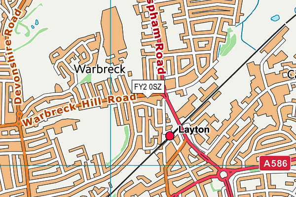 FY2 0SZ map - OS VectorMap District (Ordnance Survey)