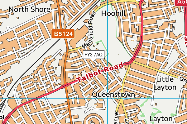 FY3 7AQ map - OS VectorMap District (Ordnance Survey)