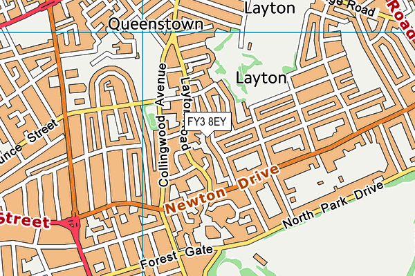 FY3 8EY map - OS VectorMap District (Ordnance Survey) FY3 8EY map - OS VectorMap District (Ordnance Survey)