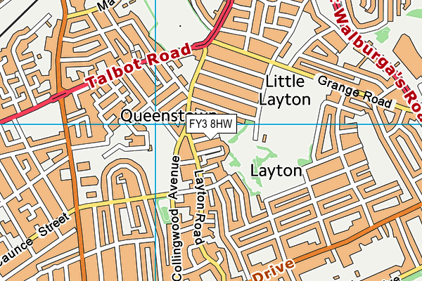 FY3 8HW map - OS VectorMap District (Ordnance Survey)