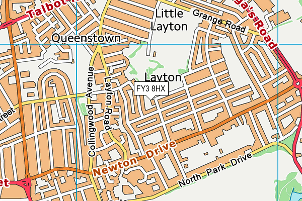 FY3 8HX map - OS VectorMap District (Ordnance Survey)