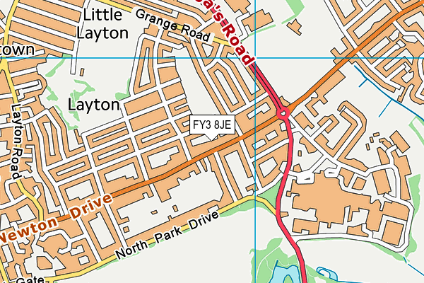 FY3 8JE map - OS VectorMap District (Ordnance Survey)