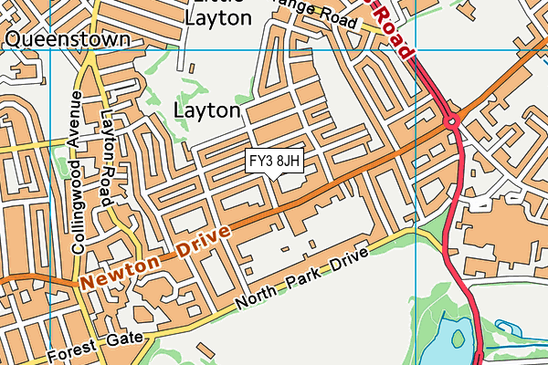 FY3 8JH map - OS VectorMap District (Ordnance Survey)