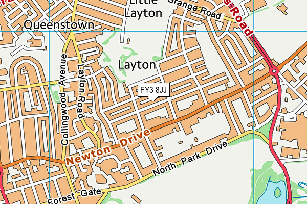 FY3 8JJ map - OS VectorMap District (Ordnance Survey)