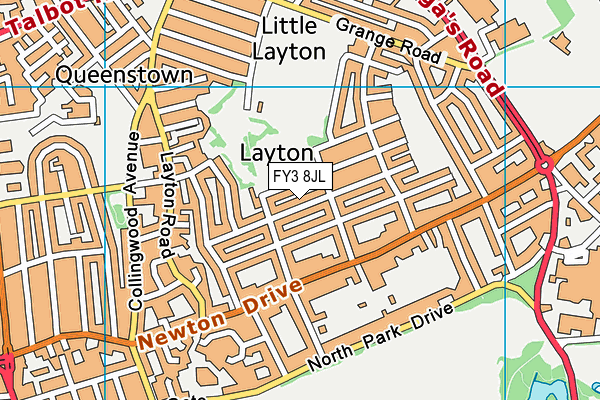 FY3 8JL map - OS VectorMap District (Ordnance Survey)