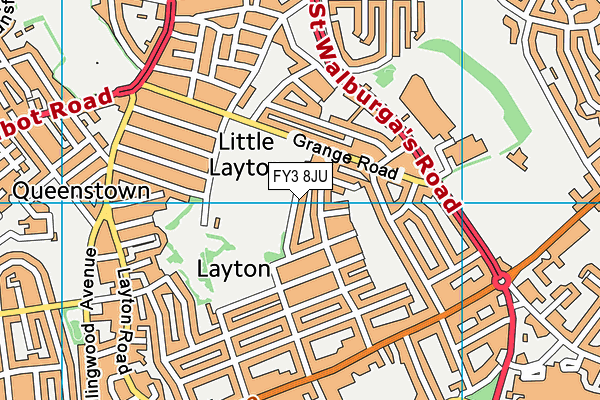 FY3 8JU map - OS VectorMap District (Ordnance Survey)