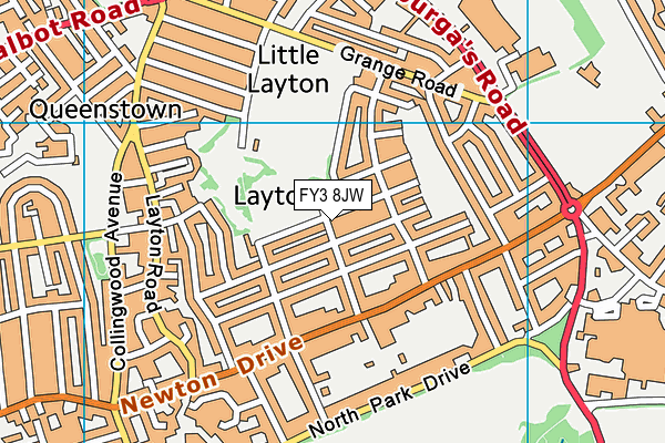 FY3 8JW map - OS VectorMap District (Ordnance Survey)