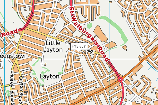 FY3 8JY map - OS VectorMap District (Ordnance Survey)