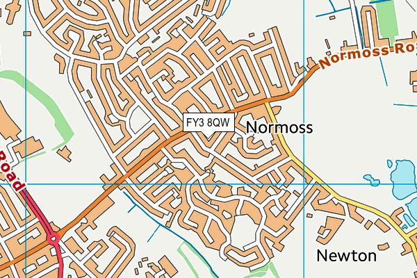 FY3 8QW map - OS VectorMap District (Ordnance Survey)