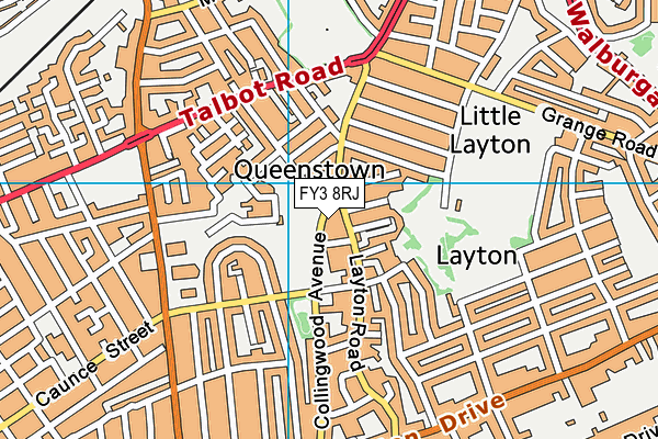 FY3 8RJ map - OS VectorMap District (Ordnance Survey)