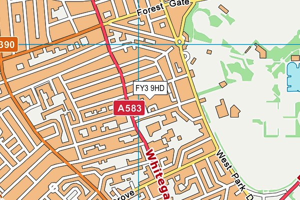 FY3 9HD map - OS VectorMap District (Ordnance Survey)