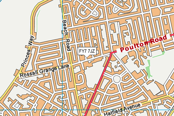 FY7 7JZ map - OS VectorMap District (Ordnance Survey)