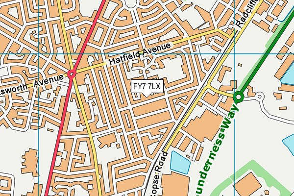 FY7 7LX map - OS VectorMap District (Ordnance Survey) FY7 7LX map - OS VectorMap District (Ordnance Survey)