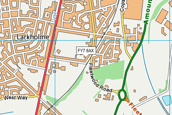 FY7 8AX map - OS VectorMap District (Ordnance Survey)