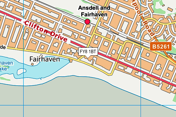 FY8 1BT map - OS VectorMap District (Ordnance Survey)