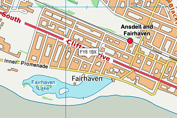 FY8 1BX map - OS VectorMap District (Ordnance Survey)