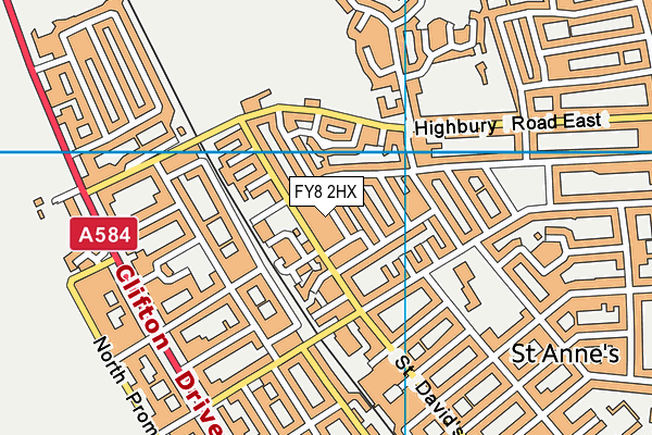 FY8 2HX map - OS VectorMap District (Ordnance Survey) FY8 2HX map - OS VectorMap District (Ordnance Survey)