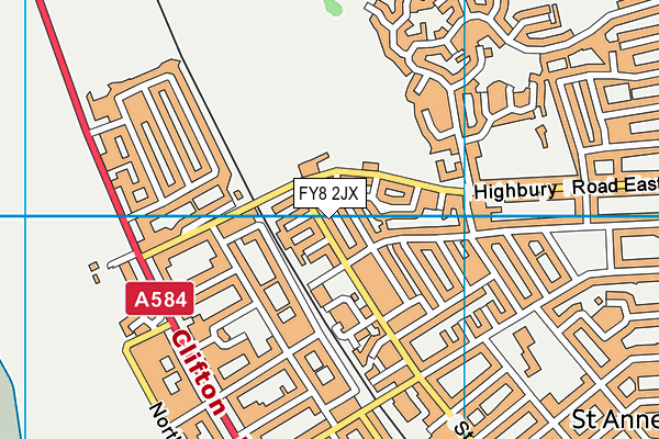 FY8 2JX map - OS VectorMap District (Ordnance Survey) FY8 2JX map - OS VectorMap District (Ordnance Survey)