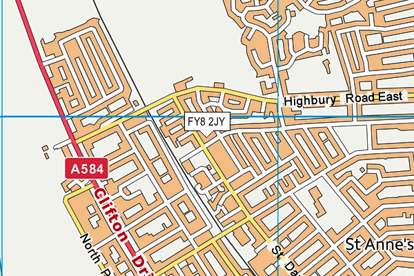 FY8 2JY map - OS VectorMap District (Ordnance Survey)