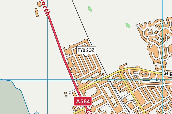 FY8 2QZ map - OS VectorMap District (Ordnance Survey)