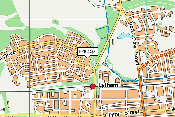FY8 4QX map - OS VectorMap District (Ordnance Survey) FY8 4QX map - OS VectorMap District (Ordnance Survey)