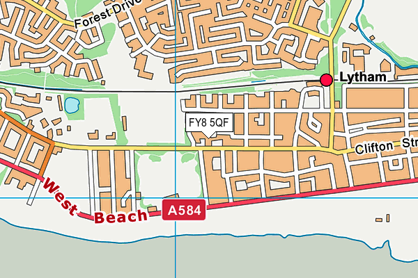 FY8 5QF map - OS VectorMap District (Ordnance Survey)